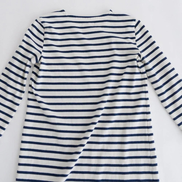 Madewell White Navy Stripe Half Sleeve A-Line  Heavy Knit Shift Midi Dress XXS - Picture 9 of 9